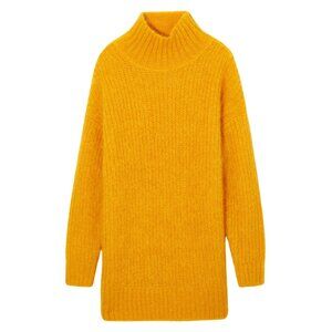 COS Golden Yellow Ribbed Funnel Neck Sweater